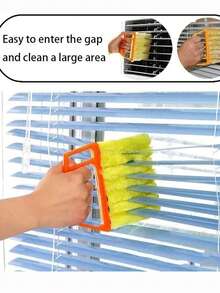 1pc Washable Window Cleaning Brush With Microfiber To Easily Collect Dust And Clean Blinds - 彩色 - 查看 4