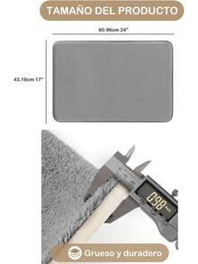 2 Piezas Alfombra de Baño de Espuma de Memoria Antideslizante Alfombra de Baño de Secado Rápido Alfombra de Microfibra Lavable aáquina Alfombra de Piso Súper Absorbente Suave - Gris Oscuro - Ver 5