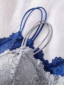 4PCS Women's Lace Non-Wire Bra And Panties Set Transparent Low Rise Briefs Ultra-Thin Comfort Underwear Female Bralette Lingerie - 彩色 - 查看 4