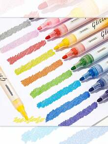 1 Set Of 9 Colors SHANDS Brand Glitter Paint Pens, Metallic Color Valve Control System, Suitable For Art Drawing, Graffiti, Journaling, Greeting Card Design, Stationery Writing & Correction, Providing Sparkling & Glittering Effects For Creative Expression, Great For Halloween, Birthday, Christmas, New Year, Winter Holidays, Christmas Decorations, Home Desk Accessories, Christmas Gifts, Autumn Home Decor