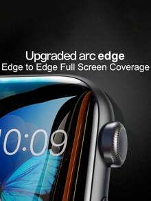 BOLLYMORE 2pcs/Set Bubble-Free Screen Protector Film Compatible With Apple Watch, Gift For Birthday, Family, Friends, Watch Screen Protector, Watch Protective Case, Watch Accessories, Waterproof, Shockproof, Anti-Fall, Anti-Scratch, Anti-Fingerprint Full Coverage Screen Protection, Essential For Daily Use, Office, Home - Black - View 4