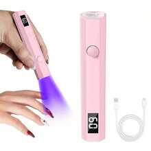 Portable LED Nail Lamp With Digital Timer - Fast Drying Gel Polish/Blue Light Curing Device, USB Powered LCD Display, Formaldehyde-Free Compact Lamp For Home, Salon, Nail Art - White, Suitable For Gel Nails, Rechargeable Lithium Battery