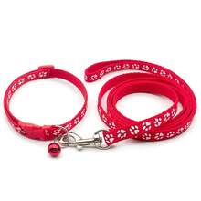 Handmade Custom Pet Dog Collar And Leash Set, Customizable With Paw Print And Engraving, Comfortable Breathable Nylon Material, Multiple Colors Available, Suitable For Small To Medium Dogs - Multicolor - View 5