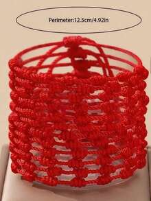 24pcs/15pcs Adjustable Red Rope Bracelet Set, Handmade 7-Knot Bracelets, Classic Stackable Bracelets, Fashion Bracelet Accessories, Suitable For Couples And Friends, Friendship Bracelets, Couples Bracelets, Red Rope Lucky Bracelet Set, Card Packaging, Suitable For Gifts Or Daily Wear - Bracelet Set - View 3