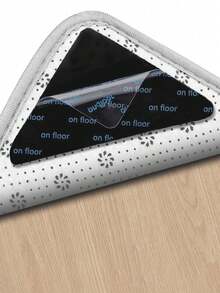 4/8/12pcs Big Washable Anti Slip Carpet Mat Suitable For Hardwood Flooring, Washable Carpet Tape, Double-Sided Adhesive Carpet Mat, Durable PU Material Very Suitable For Home Decoration Carpet Fixtures, Hardwood Flooring And Tile Anti Slip Carpet Mat - Multicolor - View 1