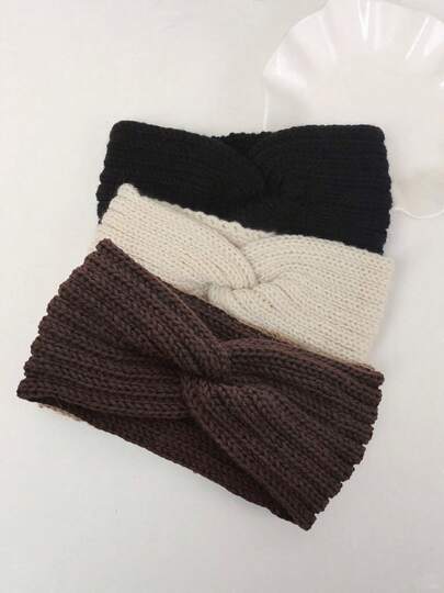 1/3 stuks dames veelkleurige gebreide casual warme comfortabele hoofdband, geschikt voor dagelijks gebruik herfst haaraccessoires herfst vrouwen bandana sport zweetband yoga haar wrap workout winter haarband voor vakantie outfits vrouw elegante sjaal