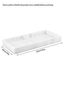 3M 1pc Marble Pattern Silicone Bathroom Storage Tray, Dresser Tray, Toilet Tank Tray