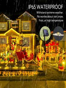 50/100/150/200/300 Luces de Navidad solares LED, 8 modos - Luces de hadas resistentes al agua IP65 | Luces de jardín, ideales para jardín, patio, casa, fiesta, vacaciones, boda y decoración navideña - Cadena de luces LED solares - Ver 4