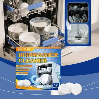 Pastillas desengrasantes y limpiadoras para lavavajillas - Elimina la grasa, reduce la cal, mantiene los platos limpios, pastillas de limpieza para el hogar