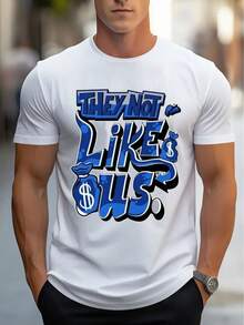 Camiseta de Hombre Cómoda Cuello Redondo Casual Algodón Mangas Cortas Suave Transpirable Top Ropa de Hombre Camiseta Verano Primavera Ropa de Calle Tela de Algodón Impresión de Letras a la Moda - Negro - Ver 4