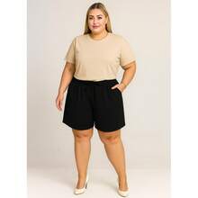 Shorts Plus Size Duna Cós Elástico Primavera Verão G ao G2 Envio Imediato - Visão 2