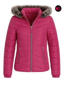 Big City Basic Girl's Quilted Jacket Plush Interior Casual Fashion With Hood - 紫色 - 查看 3
