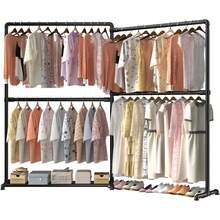 Clothes Rail For Bedroom, Clothing Rails Heavy Duty Clothes Racks For Hanging Clothes, Black - por defecto - Ver 9