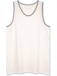 playera de tirantes para hombre, básica, casual, deportiva, para entrenamiento, gimnasio - clásico blanco gris - Ver 2