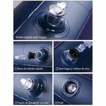 Colchón Inflable Matrimonial Con Bomba Aire Color Azul Hasta 300kg De 191cm X 137cm X 22cm Pvc Forrado Con Vellón, Portátil Exterior Genérica Camping - Morado - Ver 8