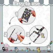 Official Tokidoki Unicorno Phone Lanyard Set - Including Long And Short Lanyards, ID Badge Holder Retractable Reel Clip, Card Cases,Cute Tokidoki Keychains For Fans - màu đen - Xem 4