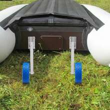 Bazargame Boat Launching Wheels, 9.8" Boat Transom Launching Wheel, 330 LBS Loading Capacity Inflatable Boat Launch Wheels, Stainless Steel Inflatable Boat Removable Transom Launch Wheels - Blue - View 2