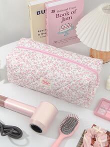 1件装全印花吹风机收纳袋，卷发棒整理袋，旅行吹风机便携包，多功能化妆包，化妆品收纳袋，护发油收纳袋，旅行洗漱包，防尘大容量卷发/直发器保护套，必备吹风机旅行配件 - 彩色 - 查看 3