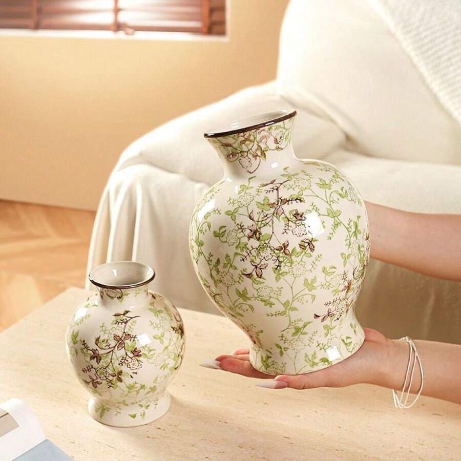 1 件青花花瓶,陶瓷花瓶,蓝色花瓶家居装饰,复古陶瓷花瓶,家庭办公室卧室书架瓷蓝色花瓶中式装饰成人礼物妈妈独特花瓶 - 多色 - 查看 1