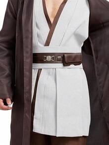 Anakin Costume Adult Men Tunic Hooded Robe Outfits Halloween Cosplay Uniform - 白色 - 查看 5