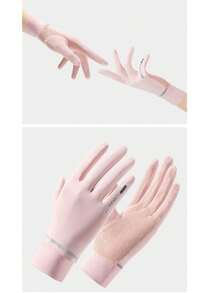 1 双女士防紫外线露指手套，轻便透气，适合驾驶、骑行、跑步，带触屏功能，夏季防晒 - 1雙 - 查看 6