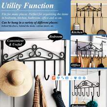 1 pieza Percha de puerta sin taladro, estante de pared para colgar ropa, organizador colgante sobre la puerta, ahorro de espacio, multifuncional para abrigos, toallas, batas, bolsas, para dormitorio, baño, entrada, armario, apartamento, espacio pequeño, idea de regalo para fiestas, diseño duradero, elegante, minimalista, fácil de instalar sin herramientas, estilo/color/empaque aleatorio - Multicolor - Ver 5