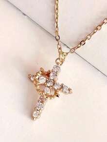 Tsnamer 1 件基督教皇冠吊坠项链，适合女士日常佩戴和送礼 - 适合所有季节，是圣诞节情人节、妈妈、母亲、母亲节、礼物的理想选择