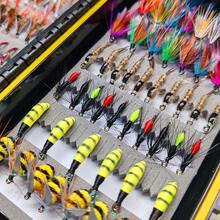 Fly Fishing Flies Kit, 24-114Pcs Handmade Fly Fishing Gear With Dry/Wet Flies, Streamers, Fly Assortment Trout Bass Fishing With Fly Box