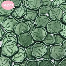 25/50/100Pcs Heart Wax Seal Stickers, Handmade Envelope Seals Self Adhesive Wax Stickers, Eucalyptus Wedding Invitation Envelope Seal Stickers, Perfect For Invitation, Christmas, Gift Wrapping, Party, Wedding Party, Envelope - Multicolor - View 16