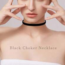 Ronglry 3pcs Black Choker Necklace For Women Black Velvet Choker Set Layered Black Choker Necklaces Classic Chokers For Women Adjustable Gothic Lace Black Collar Necklace For Party Cosplay Christmas Birthday Jewelry Gifts - 3 CÁI màu đen - Xem 2