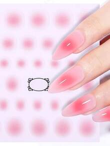 Blush Nail Stickers, Gradient Blush Nail Stickers, Self-Adhesive Nail Stickers, Semi-Transparent Gradient Nail Stickers, Nail Art Decoration, Single-Use, Easy To Stick And Remove, Women's Self-Adhesive Nail Stickers, Suitable For Daily Wear, Ideal Girlfriend Gift, Women's Gift, Ideal Festival Gift, Suitable For Christmas And Valentine's Day,