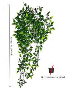 1 件人造曼陀罗绿植，耐用人造塑料绿植藤蔓，悬挂人造绿植藤蔓，室内/室外房间、庭院、办公桌装饰、家居装饰、婚礼/生日装饰、浴室/客厅/阳台/窗台/庭院装饰 - 不含容器