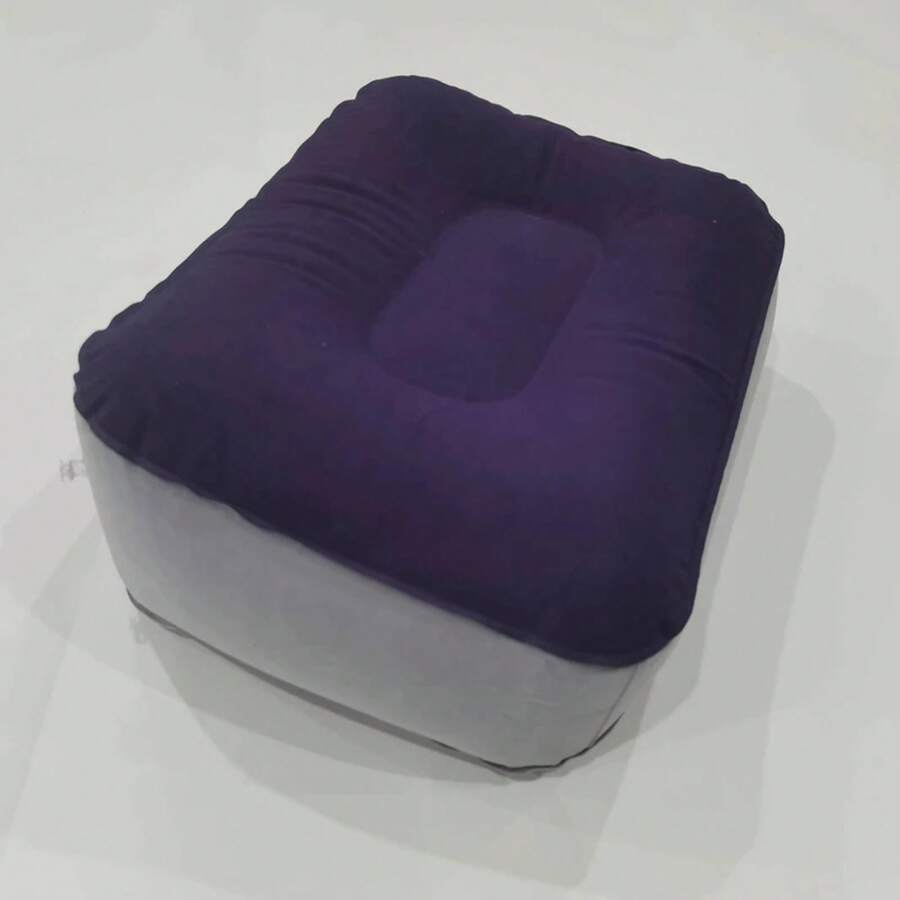 Almohada inflable para reposapiés de PVC, cojín de aire para reposapiés, para viajes, oficina, hogar, herramientas para relajar los pies debajo del escritorio - Gris - Ver 1