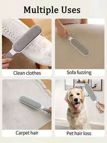 双面除毛器，手动静电粘毛刷，适用于宠物、衣物、沙发、家具、地毯清洁 - 彩色 - 查看 3