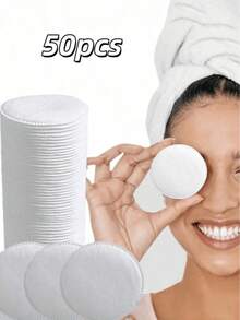 200/150/100/50 miếng bông tẩy trang tròn tái sử dụng, mềm mại, ít gây kích ứng, thích hợp cho mặt, mắt, chăm sóc da và tẩy trang. - Nhiều màu - Xem 8