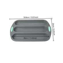 3-Cavity Silicone Bread Loaf Pan, Nonstick Sourdough Loaf Pan & Heat Resistant Baguette Bread Pan, Bread Pans For Homemade Bread, Silicone Molds For Baking Hoagie Rolls, Hot Dog Buns