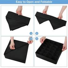 2-Pack 24-Cell Foldable Drawer Organizer With Sturdy Fabric Compartments, Space-Saving Closet Storage Boxes For Underwear, Socks, Baby Clothes, Bras, Ties & Efficient Wardrobe Organization