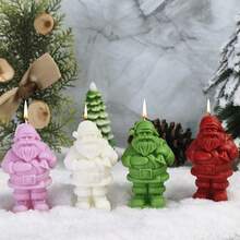 1pc Christmas Santa Claus Shaped Scented Candle, Home Decor Ornament, Holiday Gift, Weight 88g - Multicolor - View 2