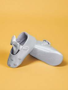 1 par de zapatos planos elegantes, suaves y antideslizantes de moda para niñas bebé/niñas pequeñas, para primavera/otoño - Plateado - Ver 7