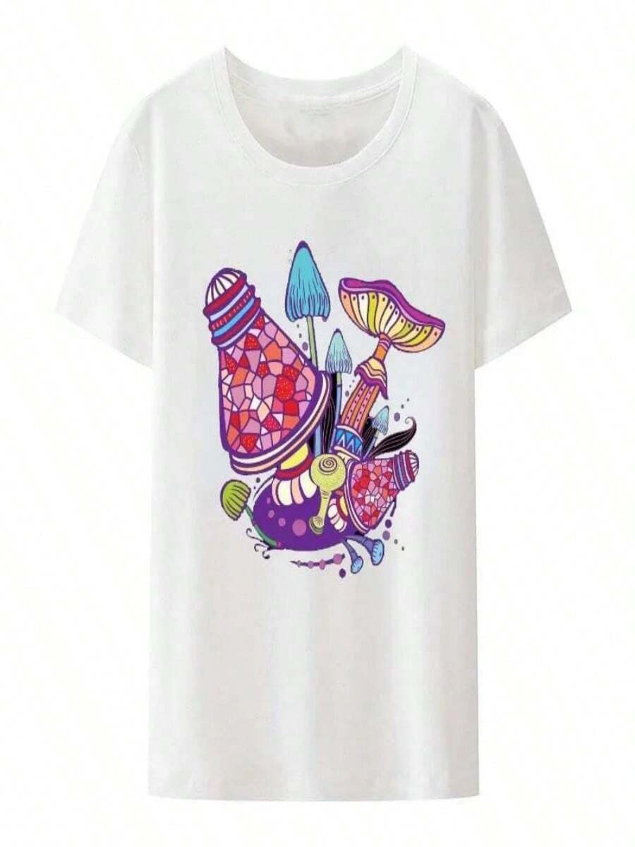 2025 Champion Tank Davis All Match American Fashion Brand Printed Men's And Women's Loose Summer Loose Short Sleeve T Shirt - 白色 - 查看 1