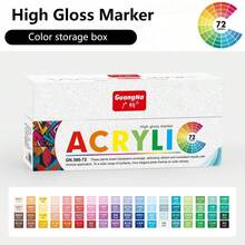 广纳14套丙烯颜料马克笔，每套12支，共168色 | 子弹头笔尖，线条清晰 | 高覆盖率，大容量墨水 | - 艺术、手工、日记必备，返校礼物 - 彩色 - 查看 4