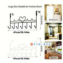 1 pieza Percha de puerta sin taladro, estante de pared para colgar ropa, organizador colgante sobre la puerta, ahorro de espacio, multifuncional para abrigos, toallas, batas, bolsas, para dormitorio, baño, entrada, armario, apartamento, espacio pequeño, idea de regalo para fiestas, diseño duradero, elegante, minimalista, fácil de instalar sin herramientas, estilo/color/empaque aleatorio - Multicolor - Ver 6