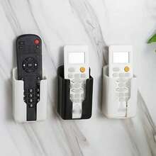 1/3pcs Plastic Wall-Mounted Remote Control Holder - Multifunctional Plastic TV/AC Remote & Office Supply Storage Box, Space-Saving Design, Polished Surface, Easy Installation, Home & Office Organization, Minimalist Appearance, Easy Hardware Setup - Multicolor - View 9