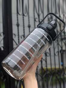 1pc 2L Sports Water Bottle, 2000ml Large Capacity Plastic Water Cup, Gym Abdominal Cup With Straw, Tumbler Water Bottle - Multicolor - View 2