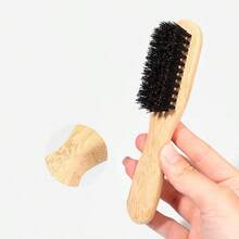 Boar Bristle Hair And Beard Brush For Men And Women, Unscented Mane Bristle Professional Barber Styling Brush For Thick/Thin Hair, Fade And Clipper Cleaning Comb, Slick Back Smoothing Tool ,Hair Styling Kit ,Hair Tool Kit