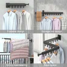 Tendedero Plegable Para Ropa, Tendedero Retractil Pared, Tendedero Plegable Extensible 120, 18 Ganchos Ajustables 360 ° , Estante RetráCtil Para Ahorro De Espacio, Para LavanderíA, BalcóN - 1 - Ver 8