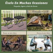 Sillas Plegables Camping para Adultos y Niños,Silla Plegable Portatil para Exterior/Interior,Taburete Ligera,Silla para Acampar de Pesca para Excursión,Picnic,Playa - Negro - Ver 5