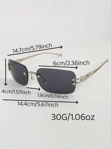 1pc Square Frameless Star Design Fashion Glasses For Women