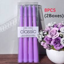 8pcs/2 Boxes Or 4pcs/1 Box Pink & Purple & Red Cone Candles - 10 Inch & 24pcs White Candle Wax Pellets Fixed Candles Non-Drip, Smokeless, Odorless - 8 Hour Burn Time - Tall Candle Holders - Suitable For Receptions, Churches, Advent, Christmas, Halloween And Other Holidays, Ideal For Weddings, Dinners, Home Decor, Birthday Parties, Increase The Height Of Central Decorations, Enhance Formal Dinners And Create Ambient Lighting.