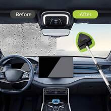 11pcs Auto Windshield Cleaning Kit With 6 Reusable Microfiber Pads, 2 Spray Bottles, Extendable Handles - Green, Popular Auto Cleaning Essential - 粉色 - 查看 9